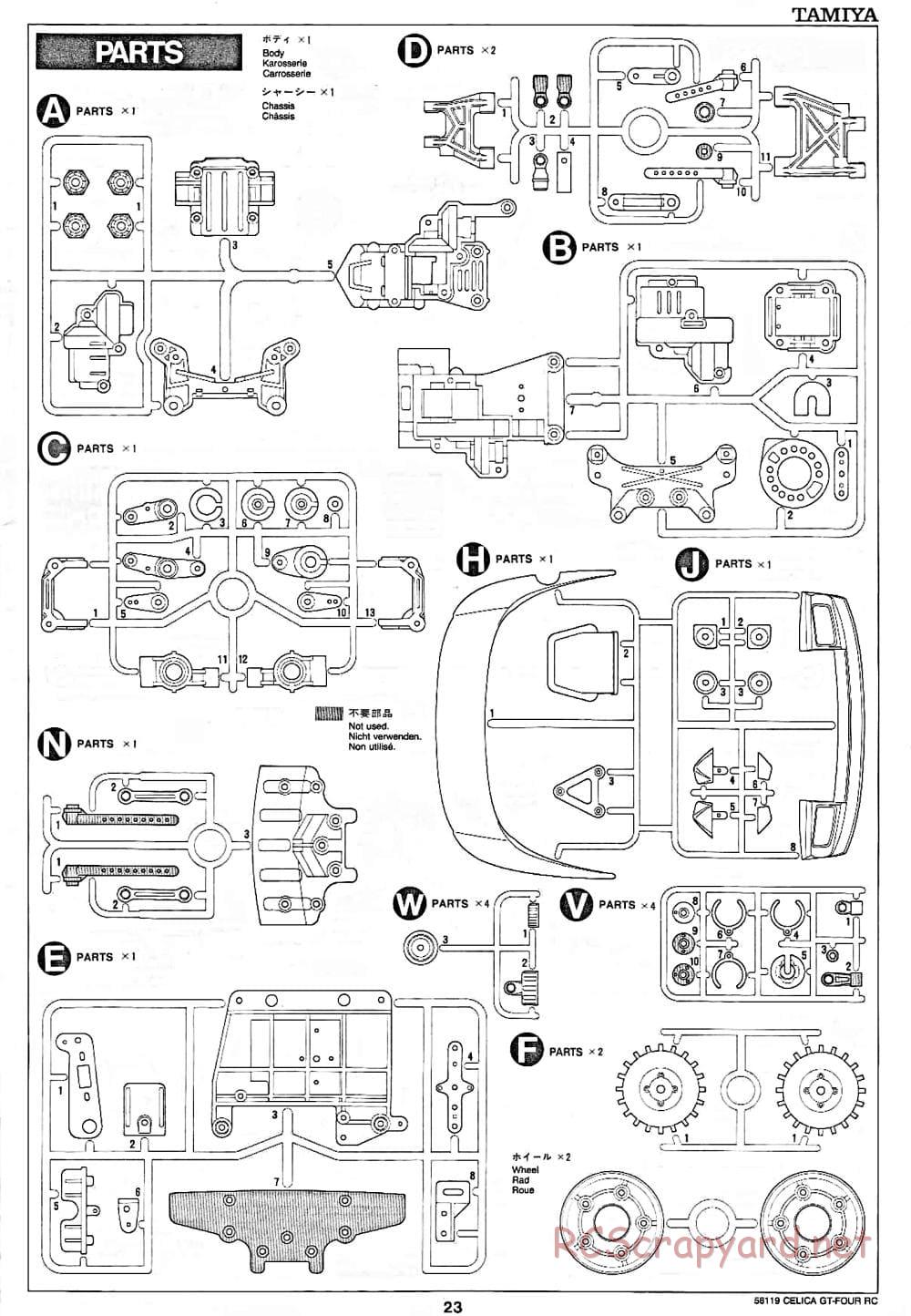 Tamiya - Toyota Celica GT-Four RC - TA-01 Chassis - Manual - Page 23