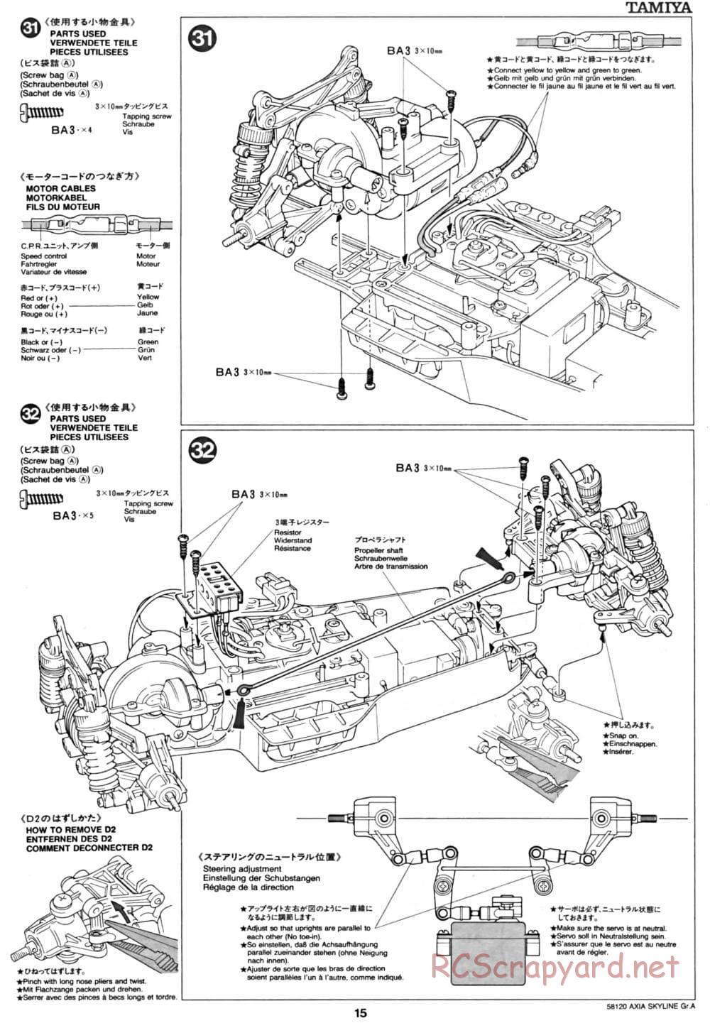 Tamiya - Axia Skyline GT-R Gr.A - TA-01 Chassis - Manual - Page 15