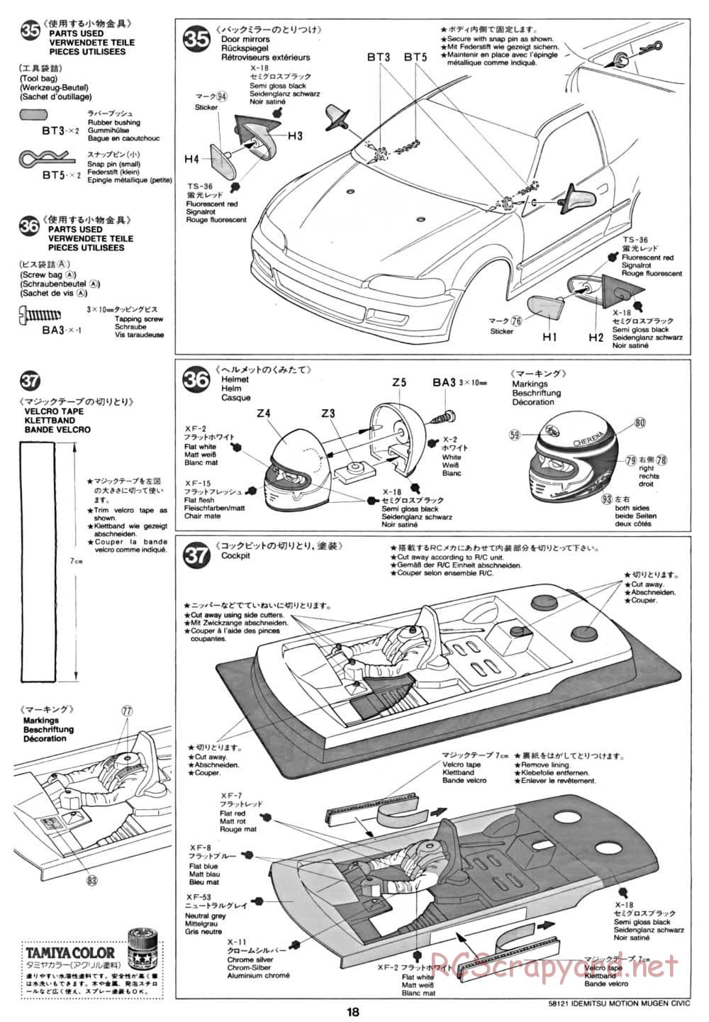 Tamiya - Idemitsu Motion Mugen Civic - FF-01 Chassis - Manual - Page 18