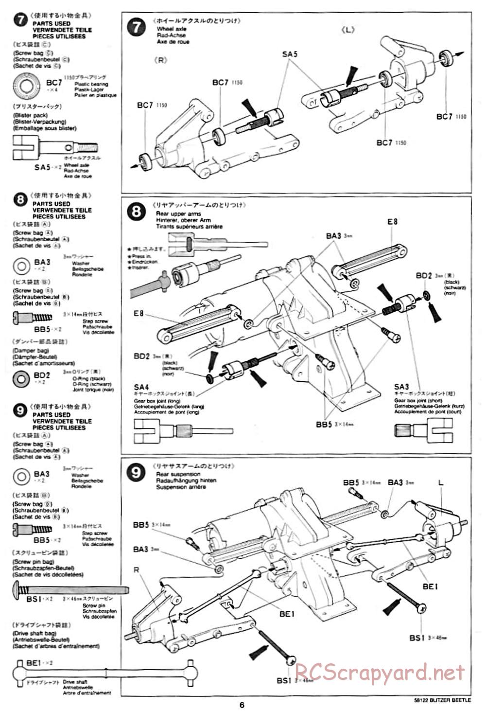 Tamiya - Blitzer Beetle Chassis - Manual - Page 6