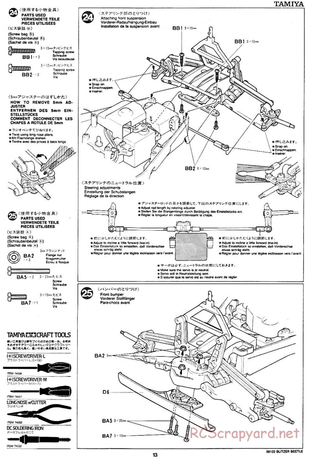 Tamiya - Blitzer Beetle Chassis - Manual - Page 13