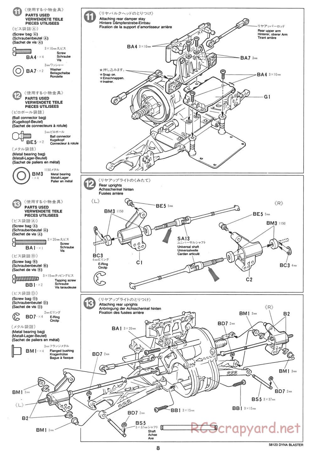 Tamiya - Dyna Blaster Chassis - Manual - Page 8