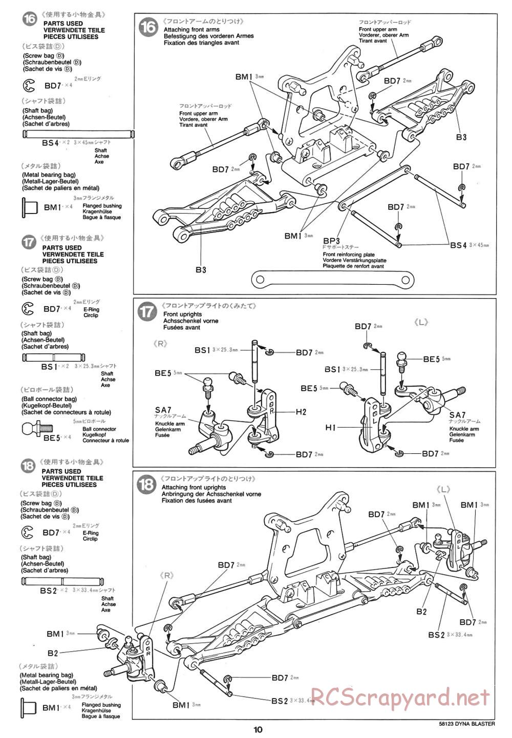 Tamiya - Dyna Blaster Chassis - Manual - Page 10