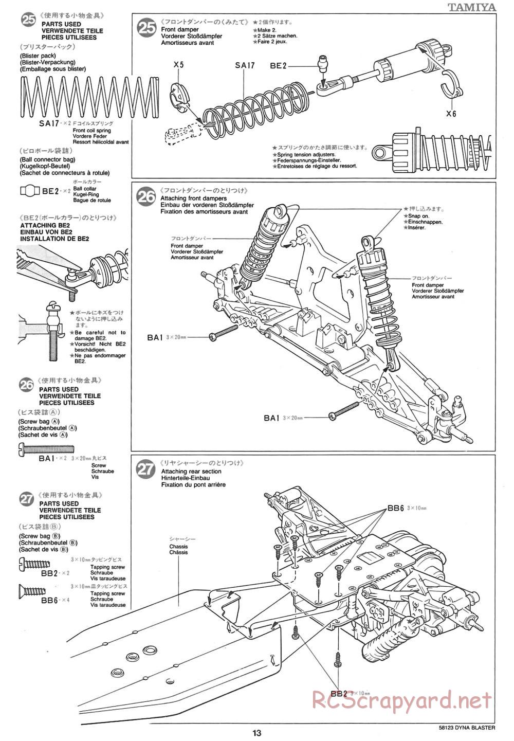 Tamiya - Dyna Blaster Chassis - Manual - Page 13
