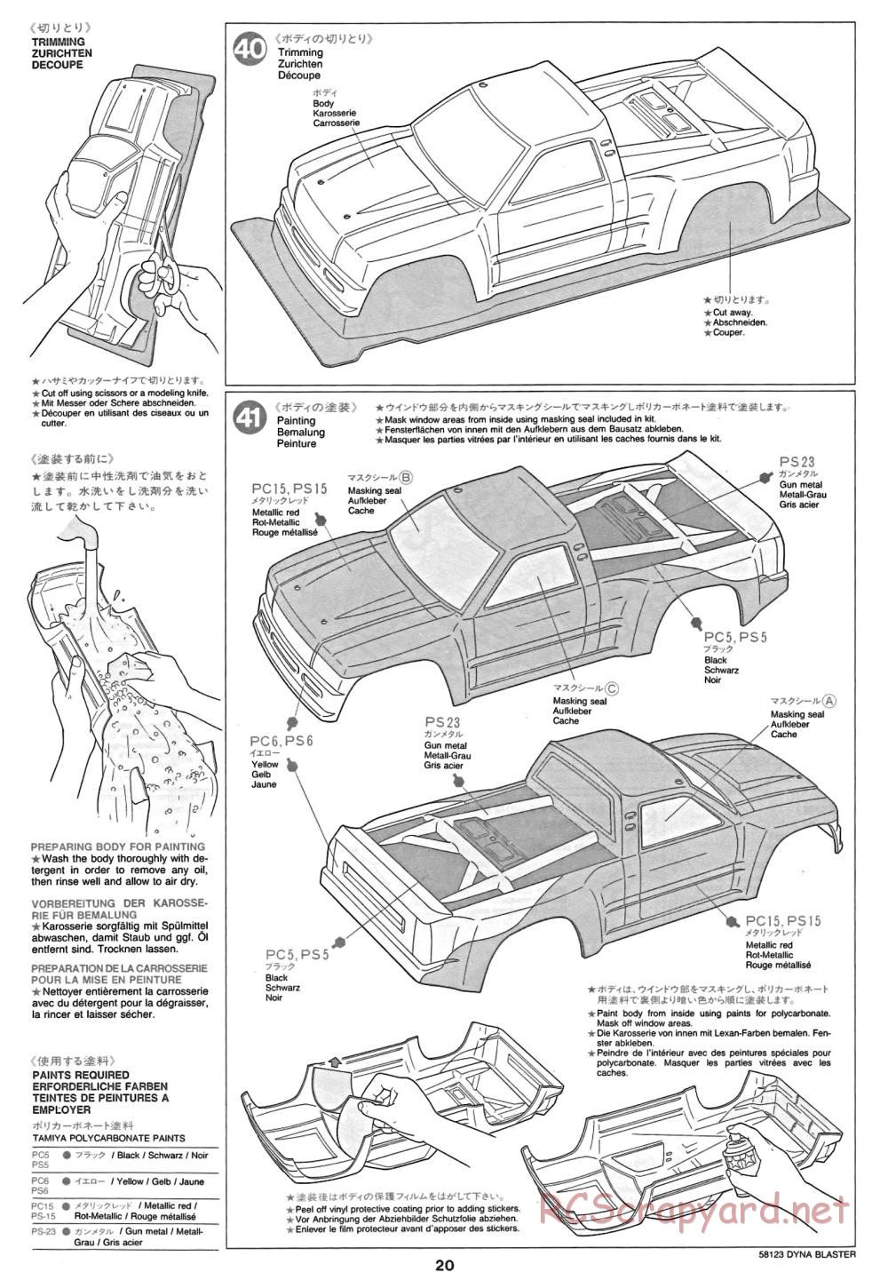 Tamiya - Dyna Blaster Chassis - Manual - Page 20