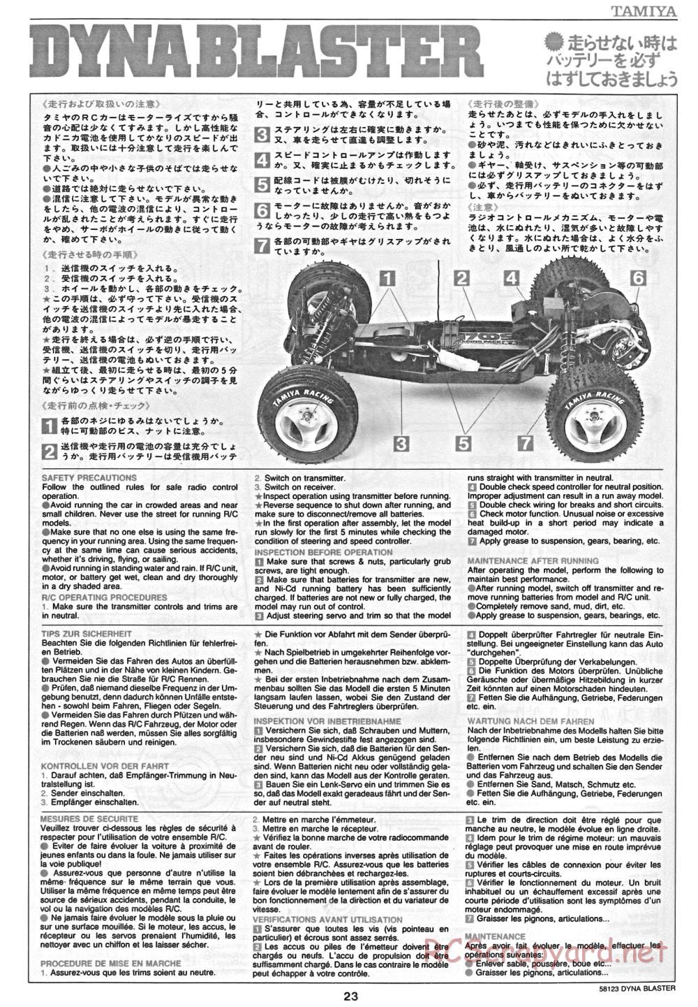 Tamiya - Dyna Blaster Chassis - Manual - Page 23