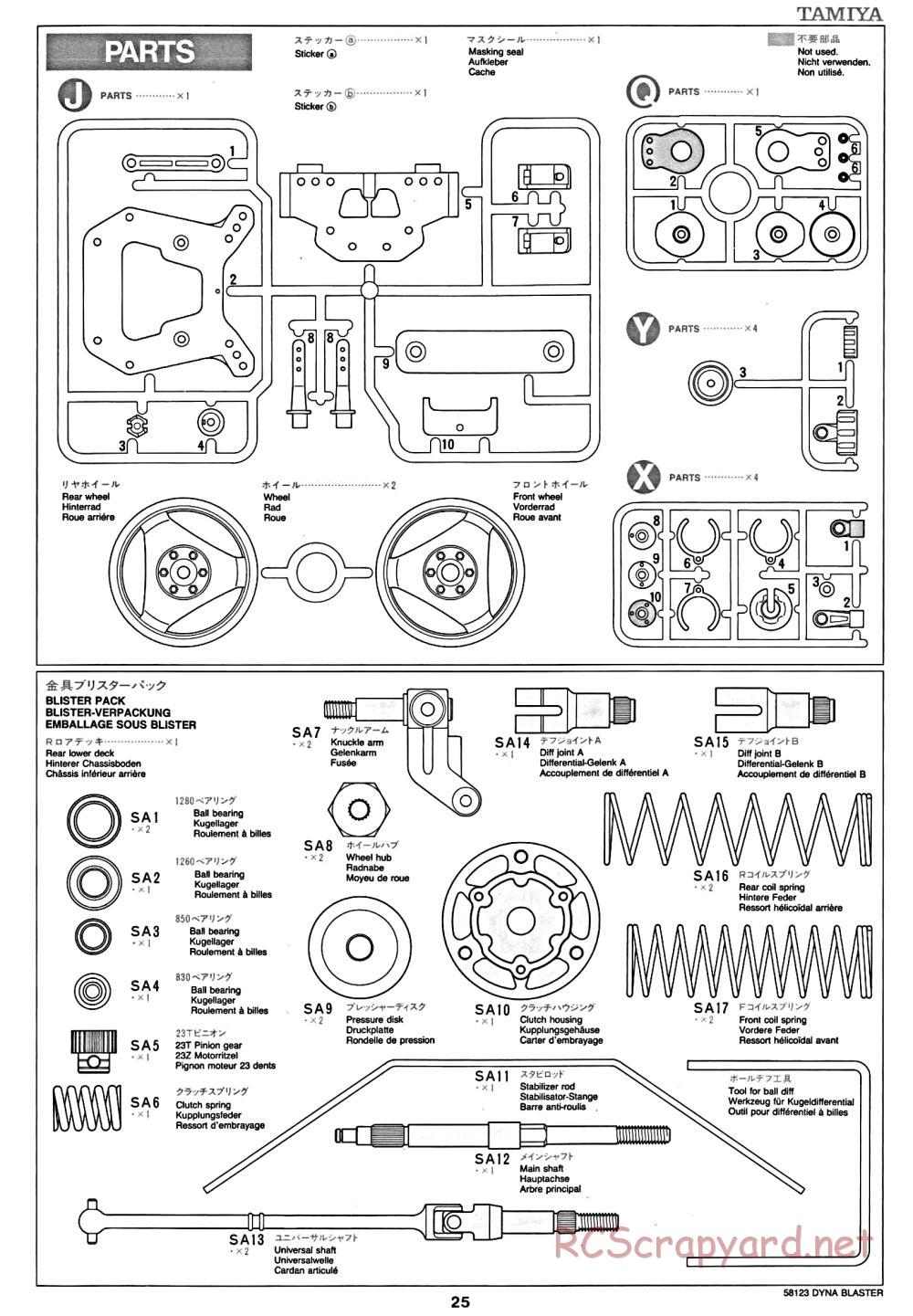 Tamiya - Dyna Blaster Chassis - Manual - Page 25