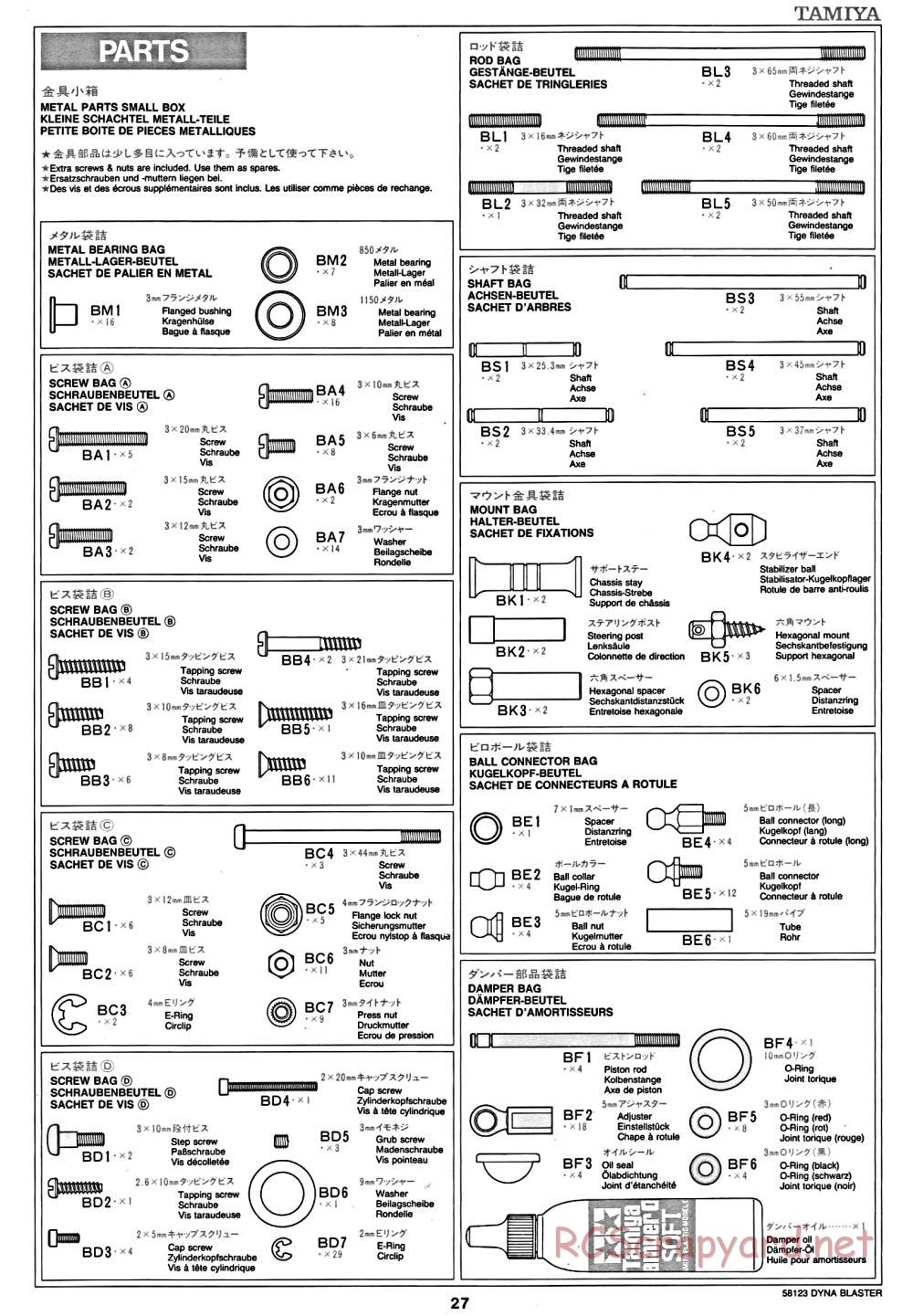 Tamiya - Dyna Blaster Chassis - Manual - Page 27
