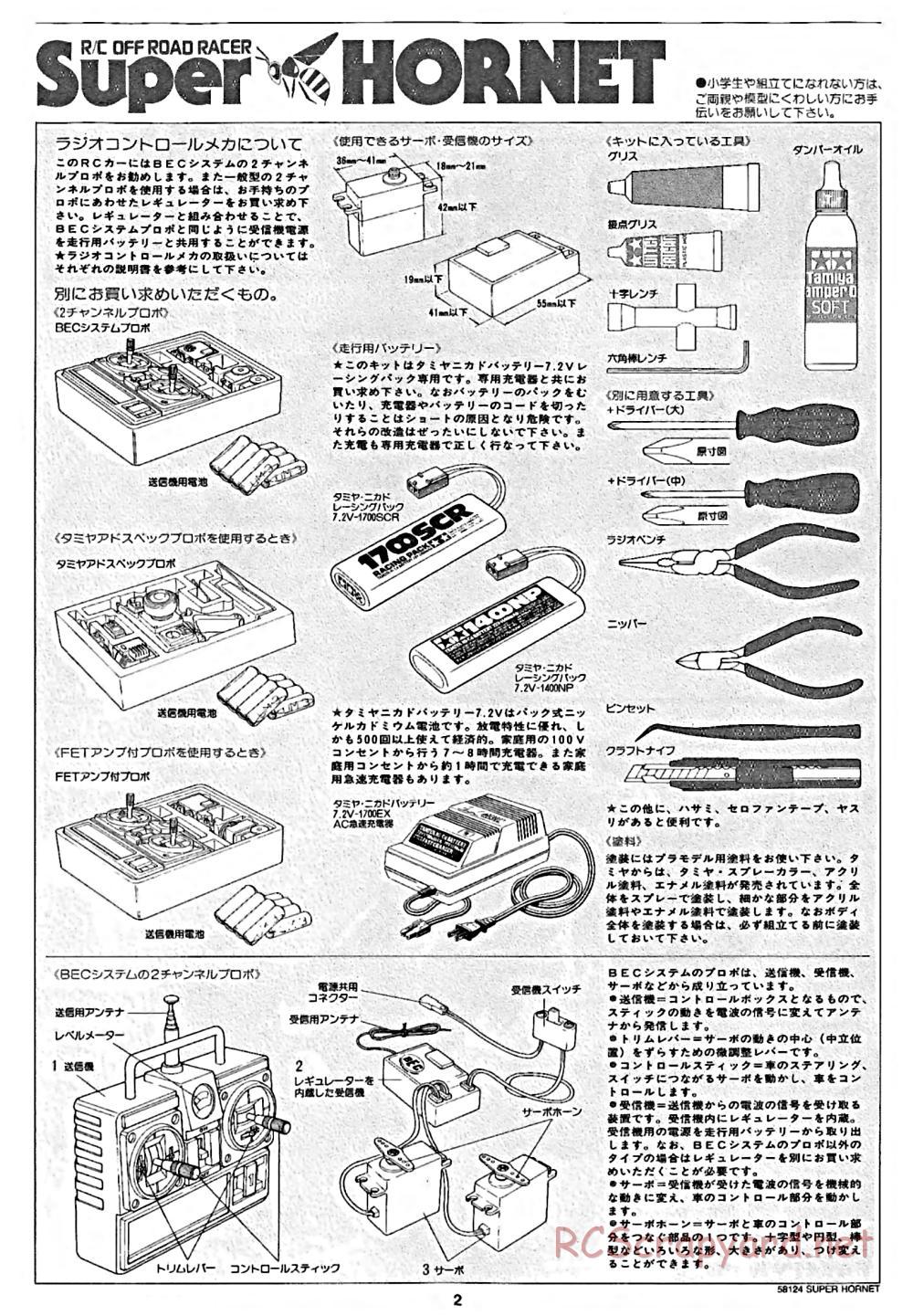 Tamiya - Super Hornet Chassis - Manual - Page 2