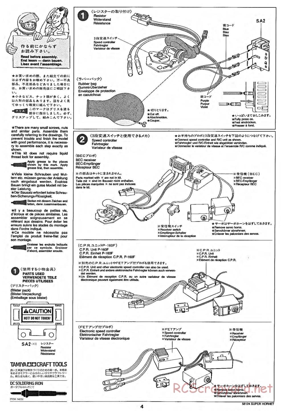 Tamiya - Super Hornet Chassis - Manual - Page 4