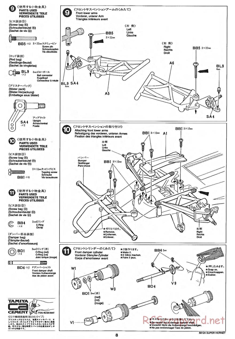 Tamiya - Super Hornet Chassis - Manual - Page 8