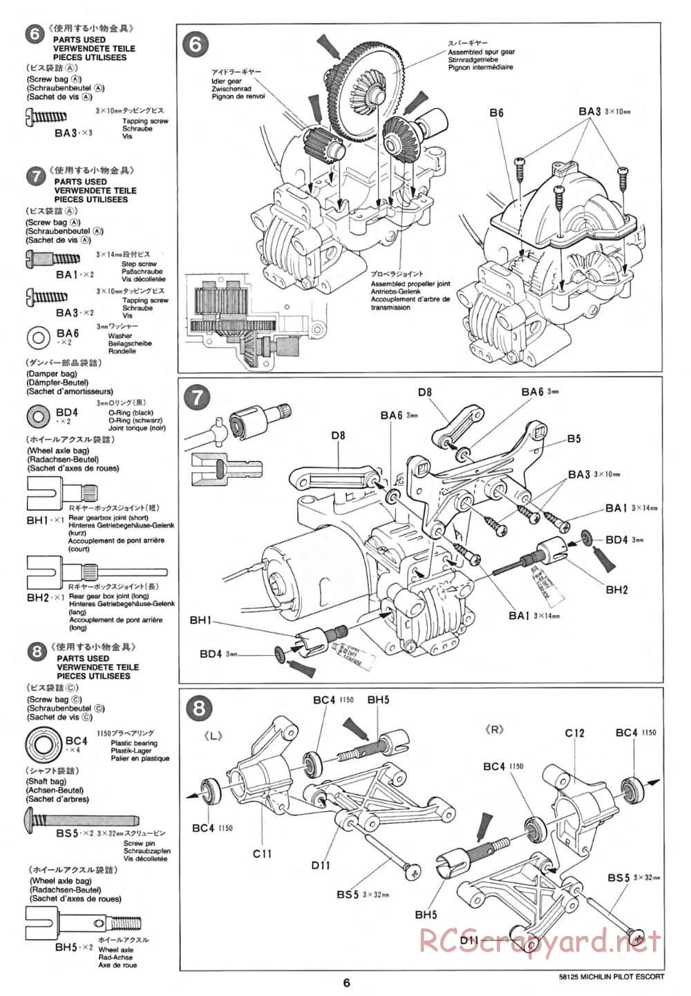 Tamiya - Michelin Pilot Ford Escort RS Cosworth - TA-01 Chassis - Manual - Page 6