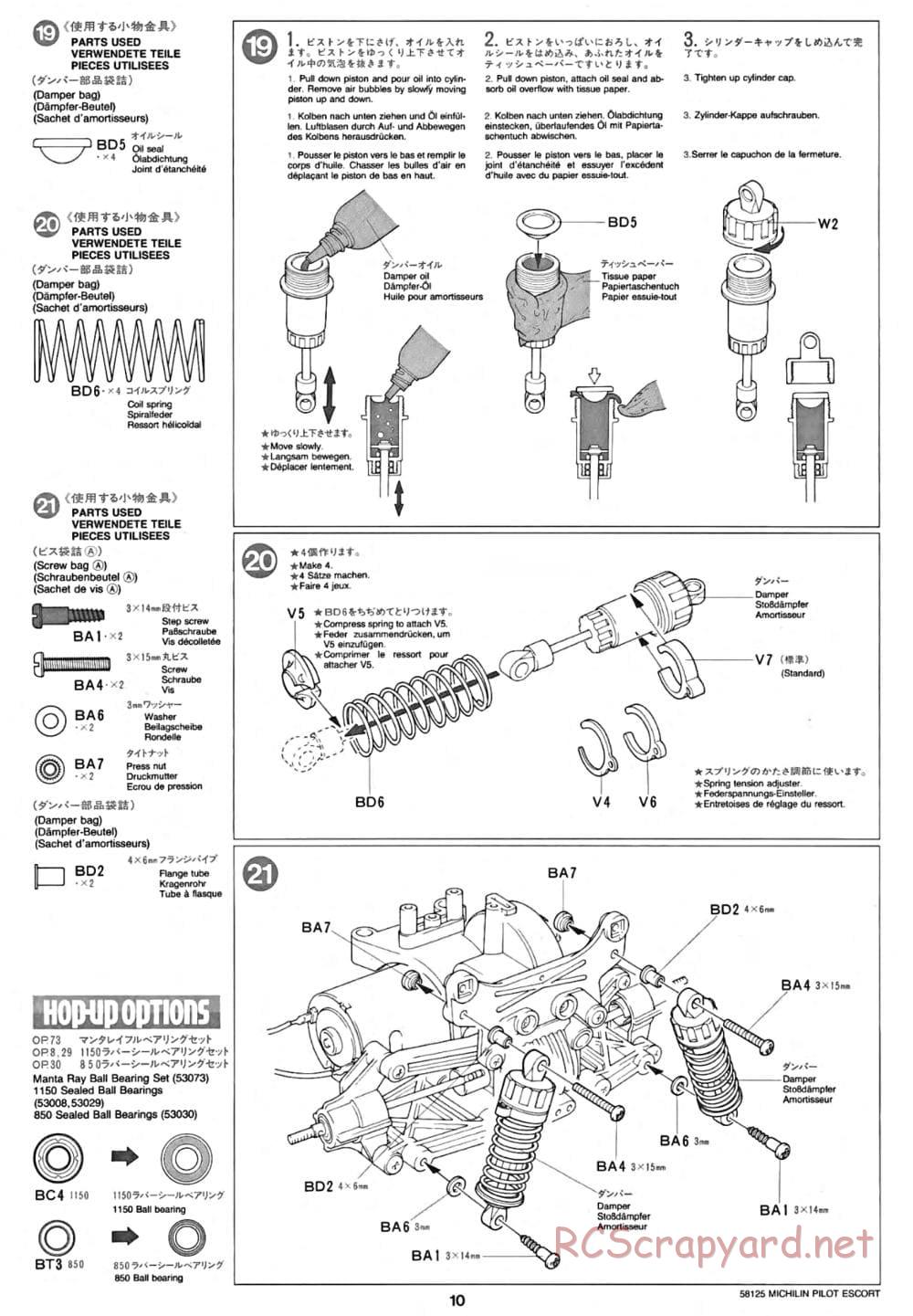 Tamiya - Michelin Pilot Ford Escort RS Cosworth - TA-01 Chassis - Manual - Page 10