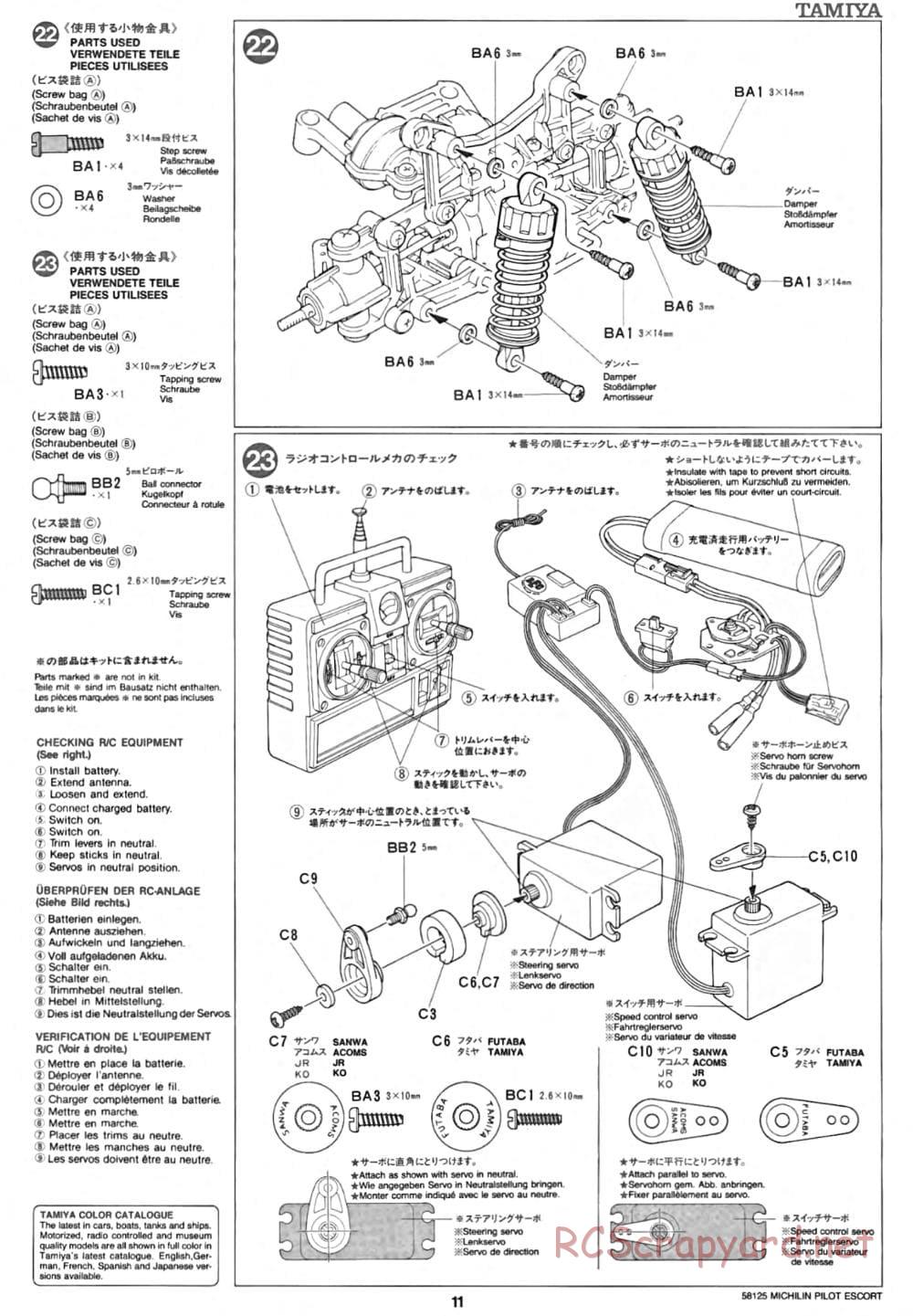 Tamiya - Michelin Pilot Ford Escort RS Cosworth - TA-01 Chassis - Manual - Page 11