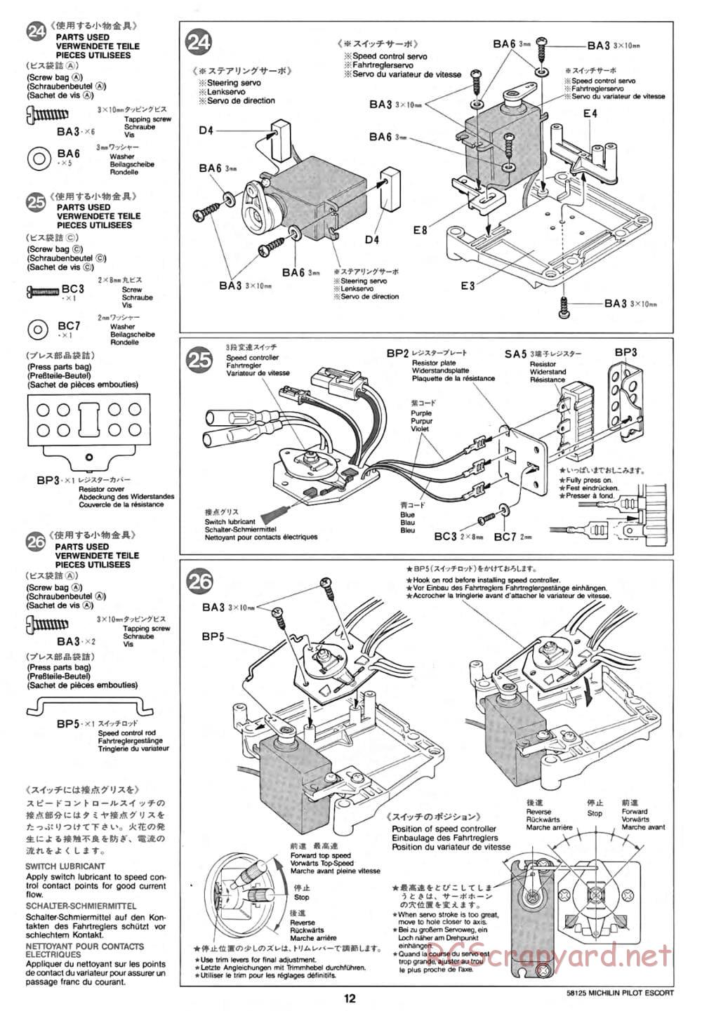 Tamiya - Michelin Pilot Ford Escort RS Cosworth - TA-01 Chassis - Manual - Page 12