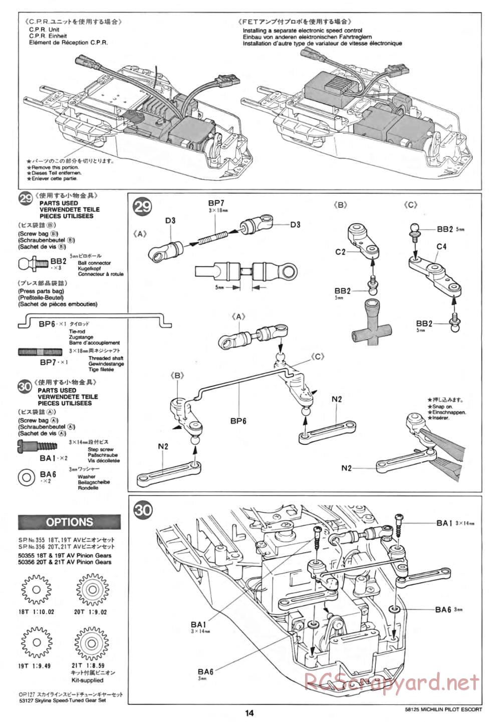 Tamiya - Michelin Pilot Ford Escort RS Cosworth - TA-01 Chassis - Manual - Page 14