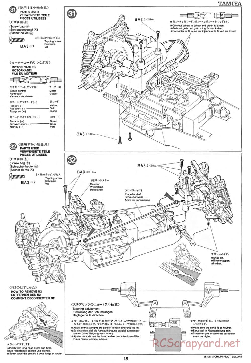 Tamiya - Michelin Pilot Ford Escort RS Cosworth - TA-01 Chassis - Manual - Page 15