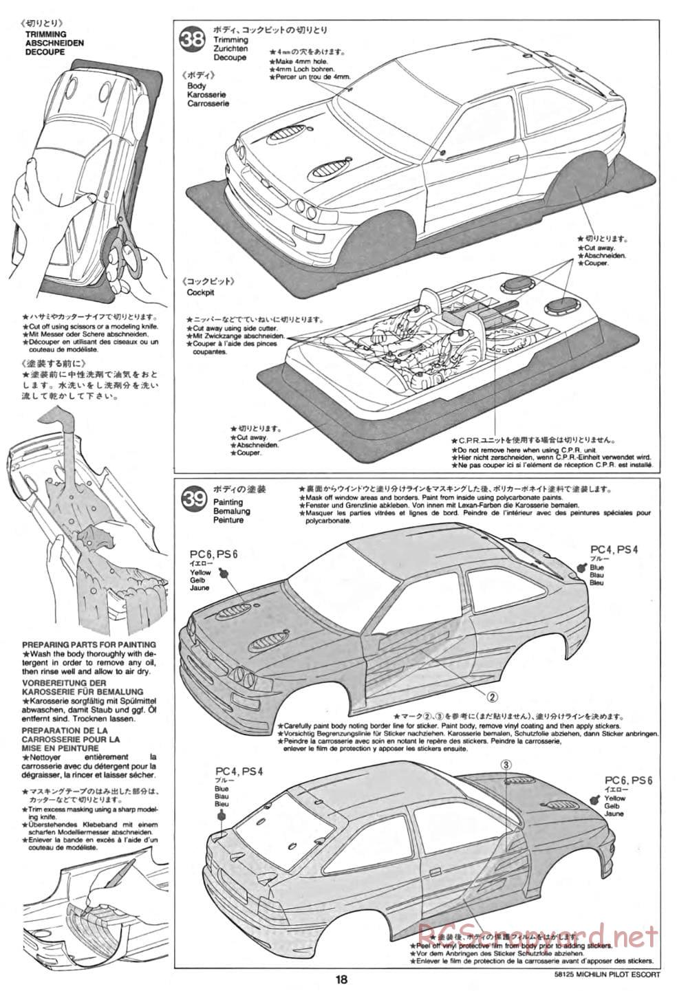 Tamiya - Michelin Pilot Ford Escort RS Cosworth - TA-01 Chassis - Manual - Page 18
