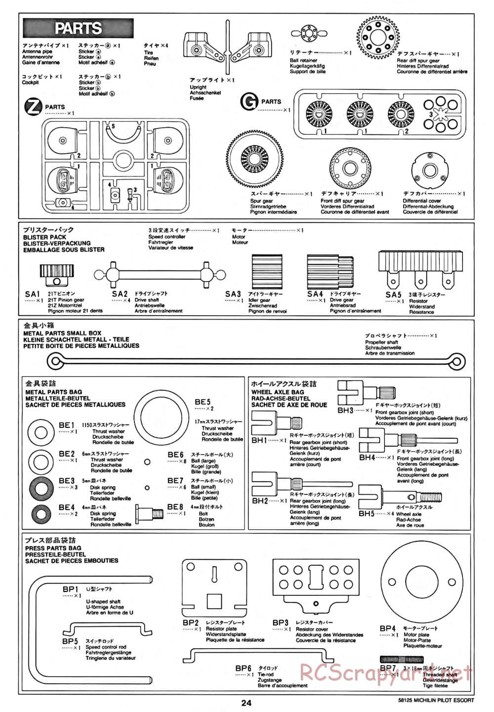 Tamiya - Michelin Pilot Ford Escort RS Cosworth - TA-01 Chassis - Manual - Page 25