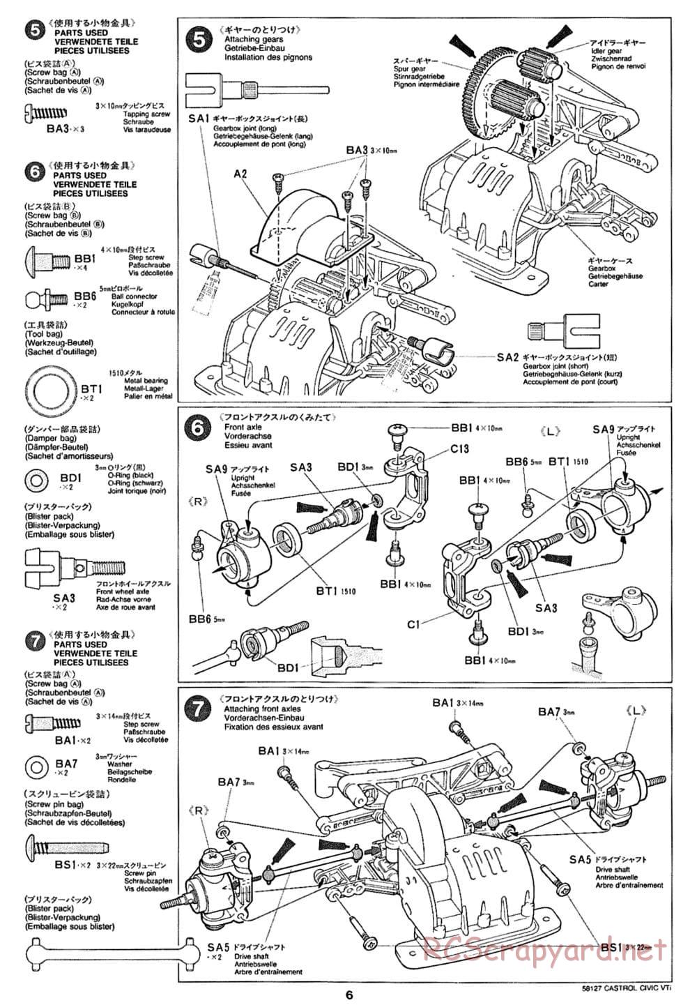 Tamiya - Castrol Honda Civic VTi - FF-01 Chassis - Manual - Page 6