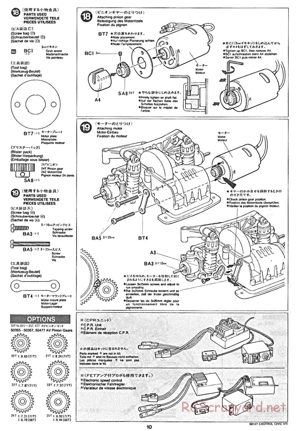 Tamiya - Castrol Honda Civic VTi - FF-01 Chassis - Manual - Page 10