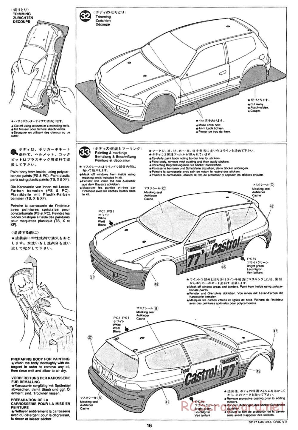 Tamiya - Castrol Honda Civic VTi - FF-01 Chassis - Manual - Page 16