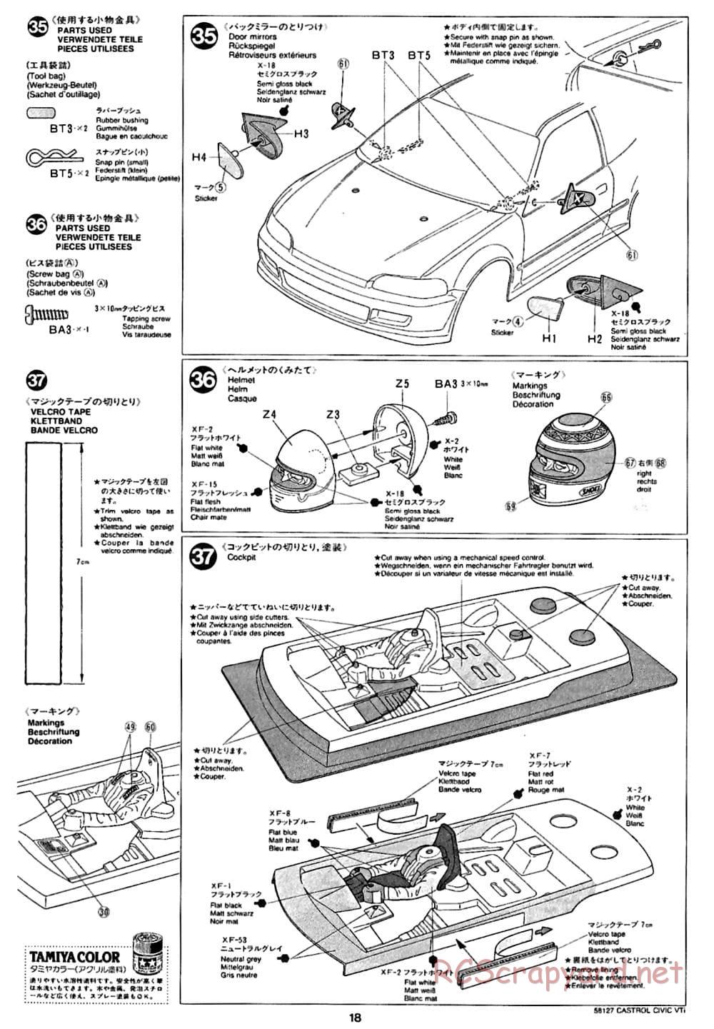 Tamiya - Castrol Honda Civic VTi - FF-01 Chassis - Manual - Page 18