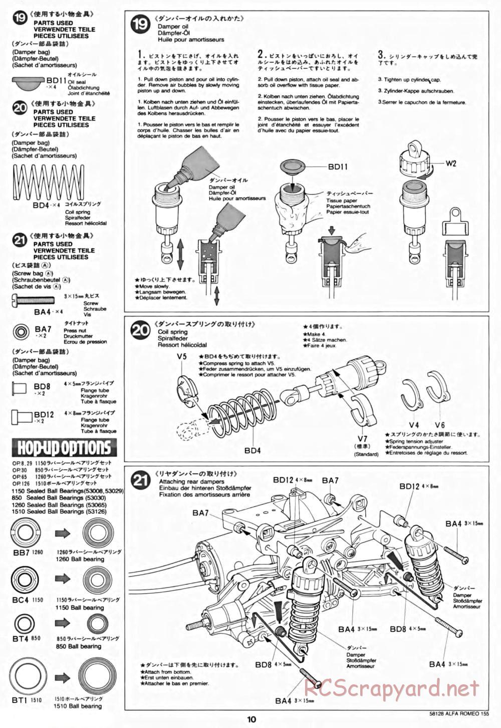 Tamiya - Alfa Romeo 155 V6 TI - TA-02 Chassis - Manual - Page 10