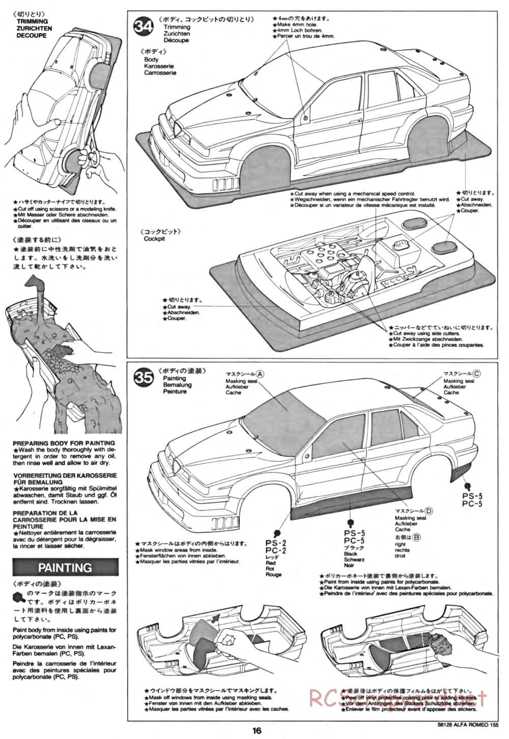 Tamiya - Alfa Romeo 155 V6 TI - TA-02 Chassis - Manual - Page 16