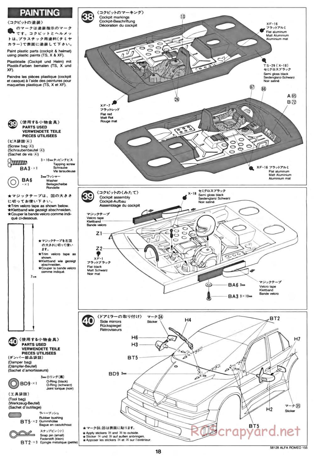 Tamiya - Alfa Romeo 155 V6 TI - TA-02 Chassis - Manual - Page 18