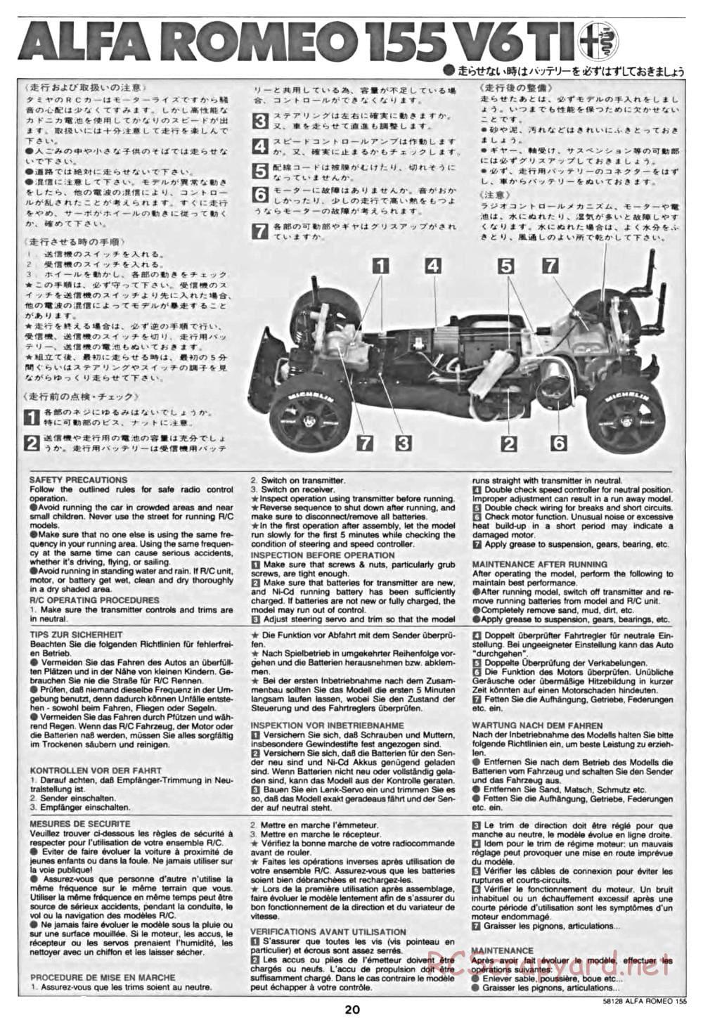 Tamiya - Alfa Romeo 155 V6 TI - TA-02 Chassis - Manual - Page 20