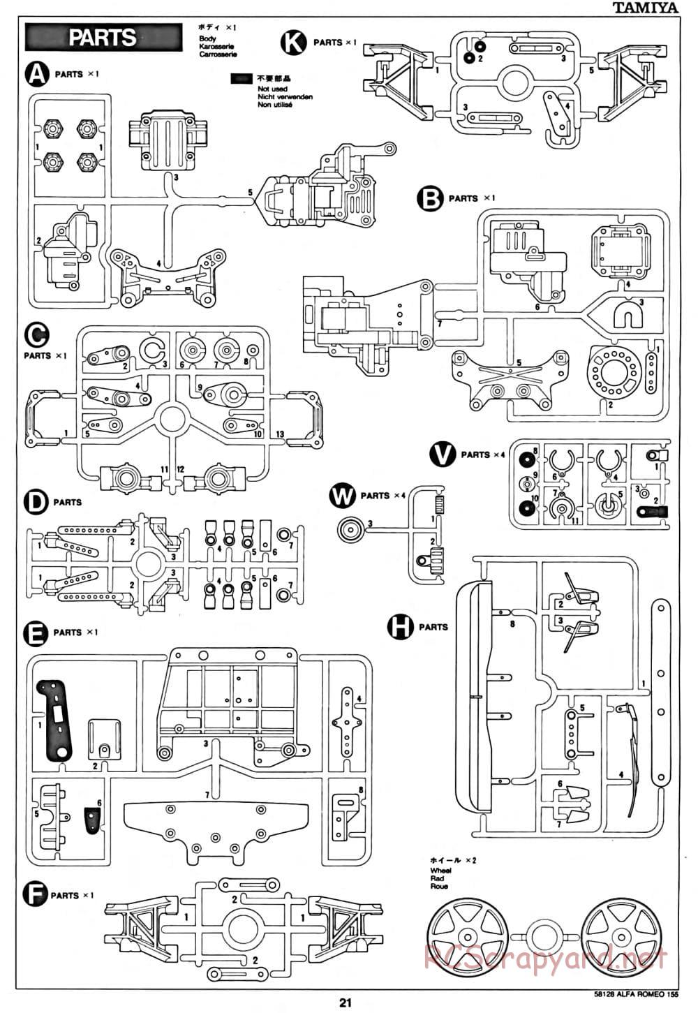 Tamiya - Alfa Romeo 155 V6 TI - TA-02 Chassis - Manual - Page 21