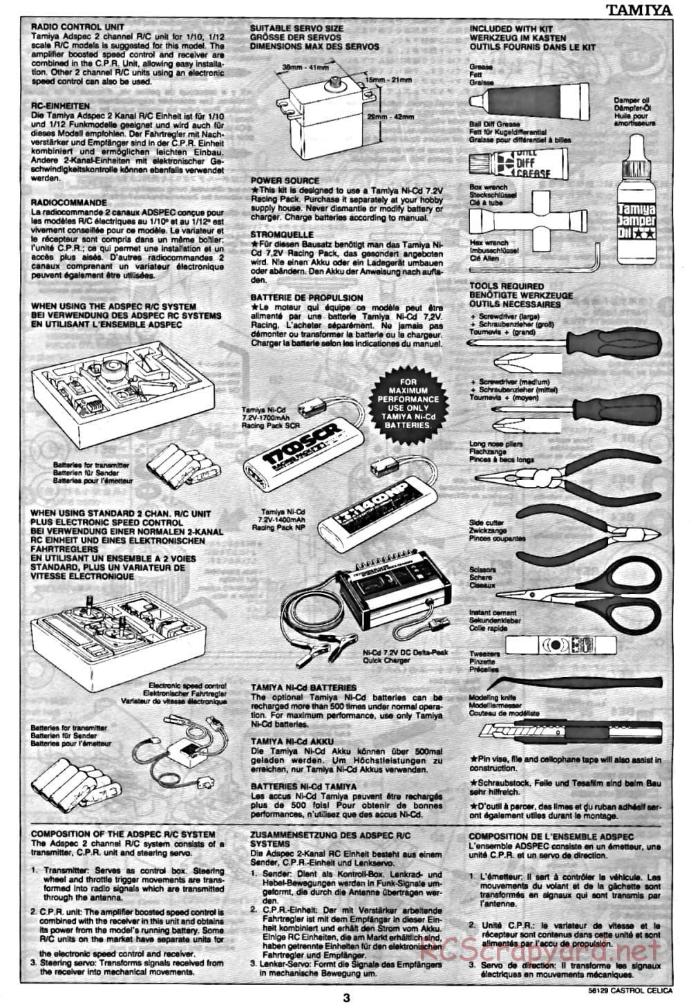 Tamiya - Castrol Celica 93 Monte-Carlo - TA-02 Chassis - Manual - Page 3