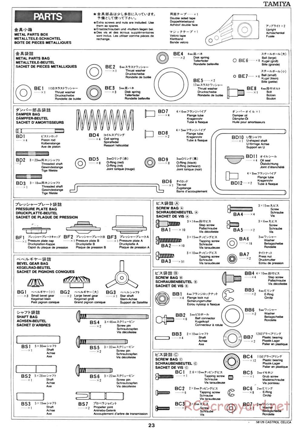 Tamiya - Castrol Celica 93 Monte-Carlo - TA-02 Chassis - Manual - Page 23