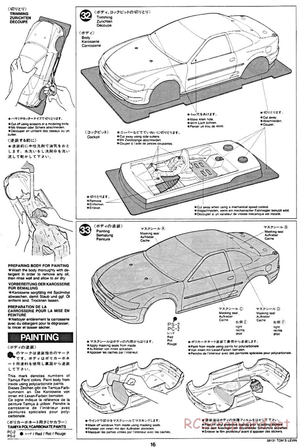Tamiya - Toyota Tom's Levin - FF-01 Chassis - Manual - Page 16