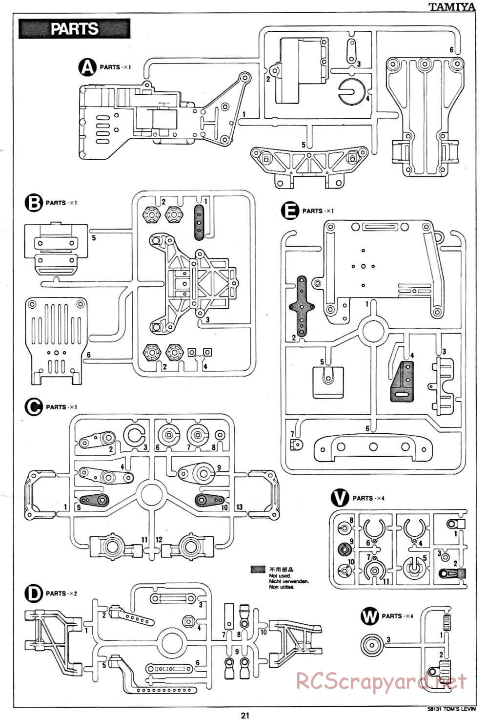 Tamiya - Toyota Tom's Levin - FF-01 Chassis - Manual - Page 21