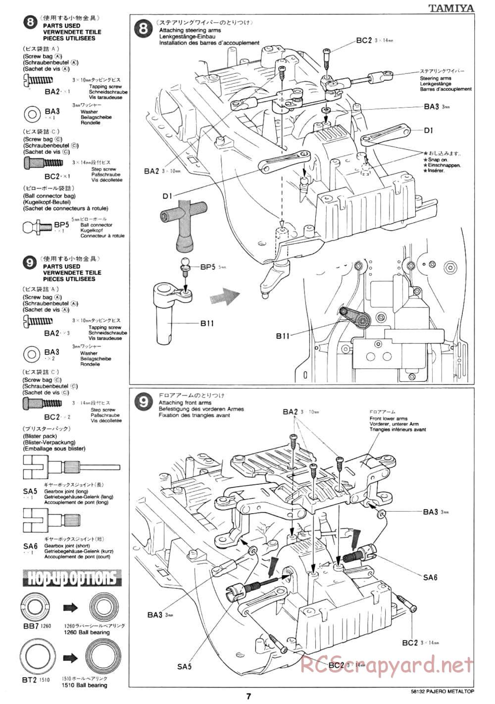 Tamiya - Mitsubishi Pajero Metaltop Wide - CC-01 Chassis - Manual - Page 7