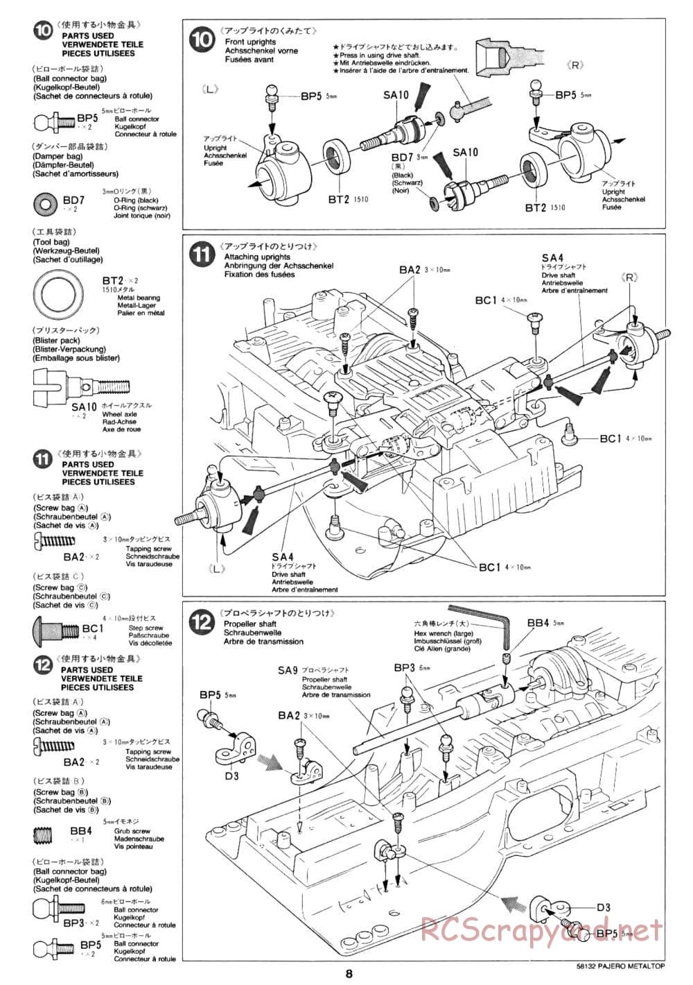 Tamiya - Mitsubishi Pajero Metaltop Wide - CC-01 Chassis - Manual - Page 8