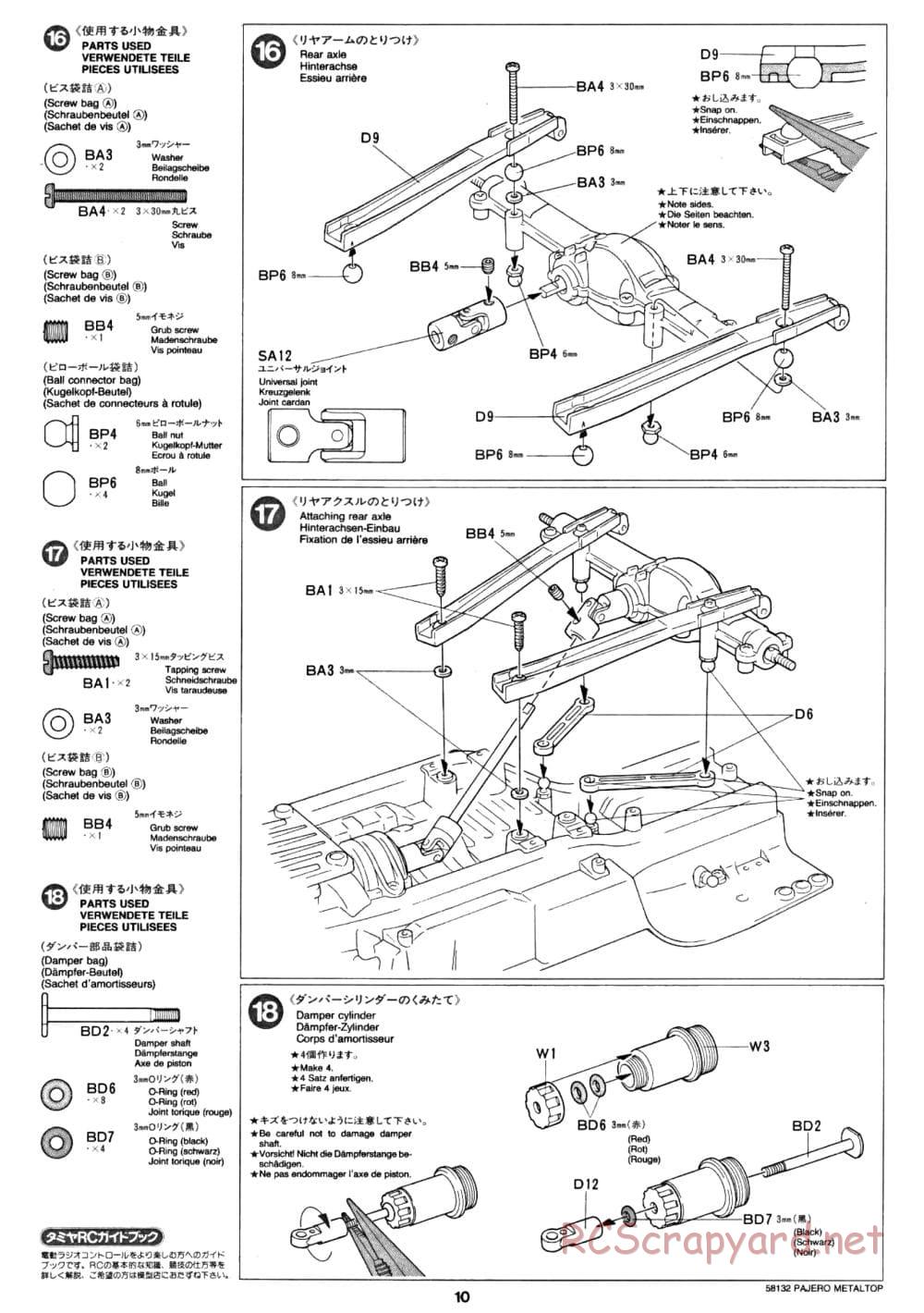 Tamiya - Mitsubishi Pajero Metaltop Wide - CC-01 Chassis - Manual - Page 10