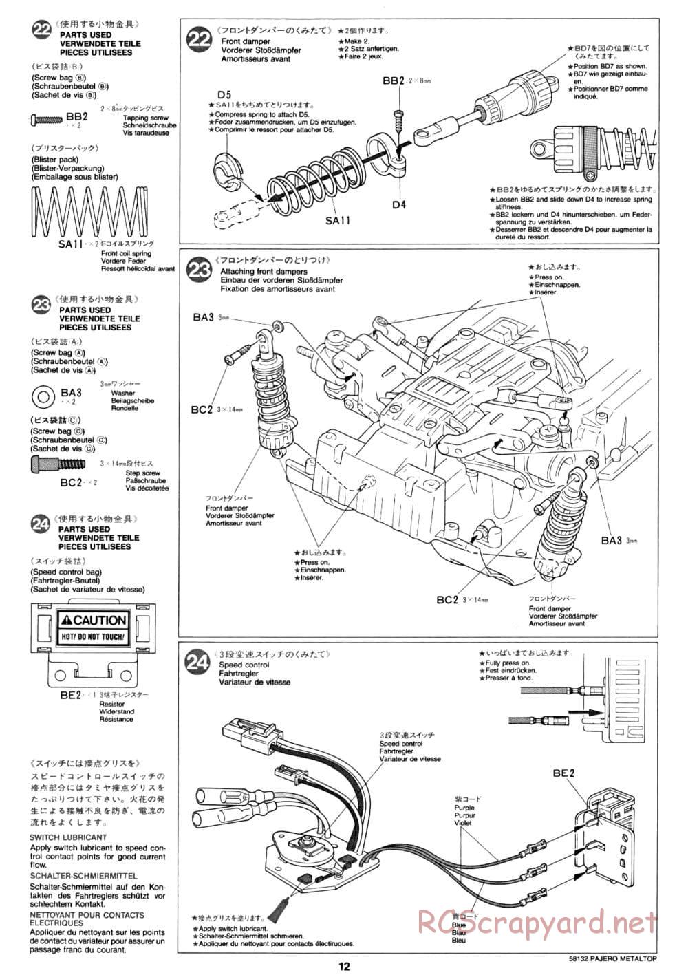 Tamiya - Mitsubishi Pajero Metaltop Wide - CC-01 Chassis - Manual - Page 12