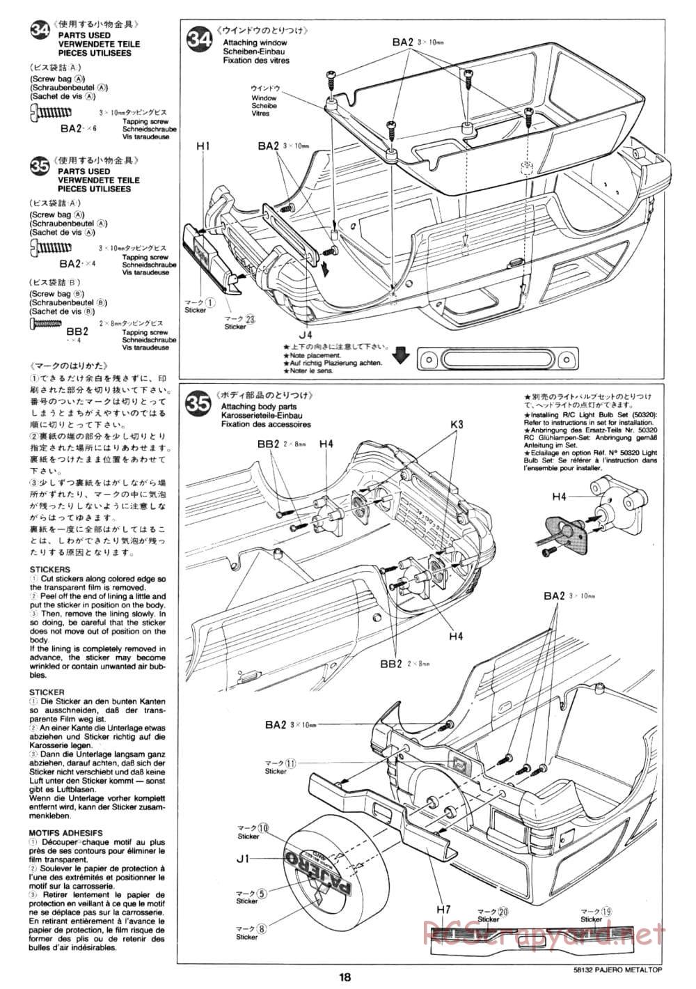 Tamiya - Mitsubishi Pajero Metaltop Wide - CC-01 Chassis - Manual - Page 18