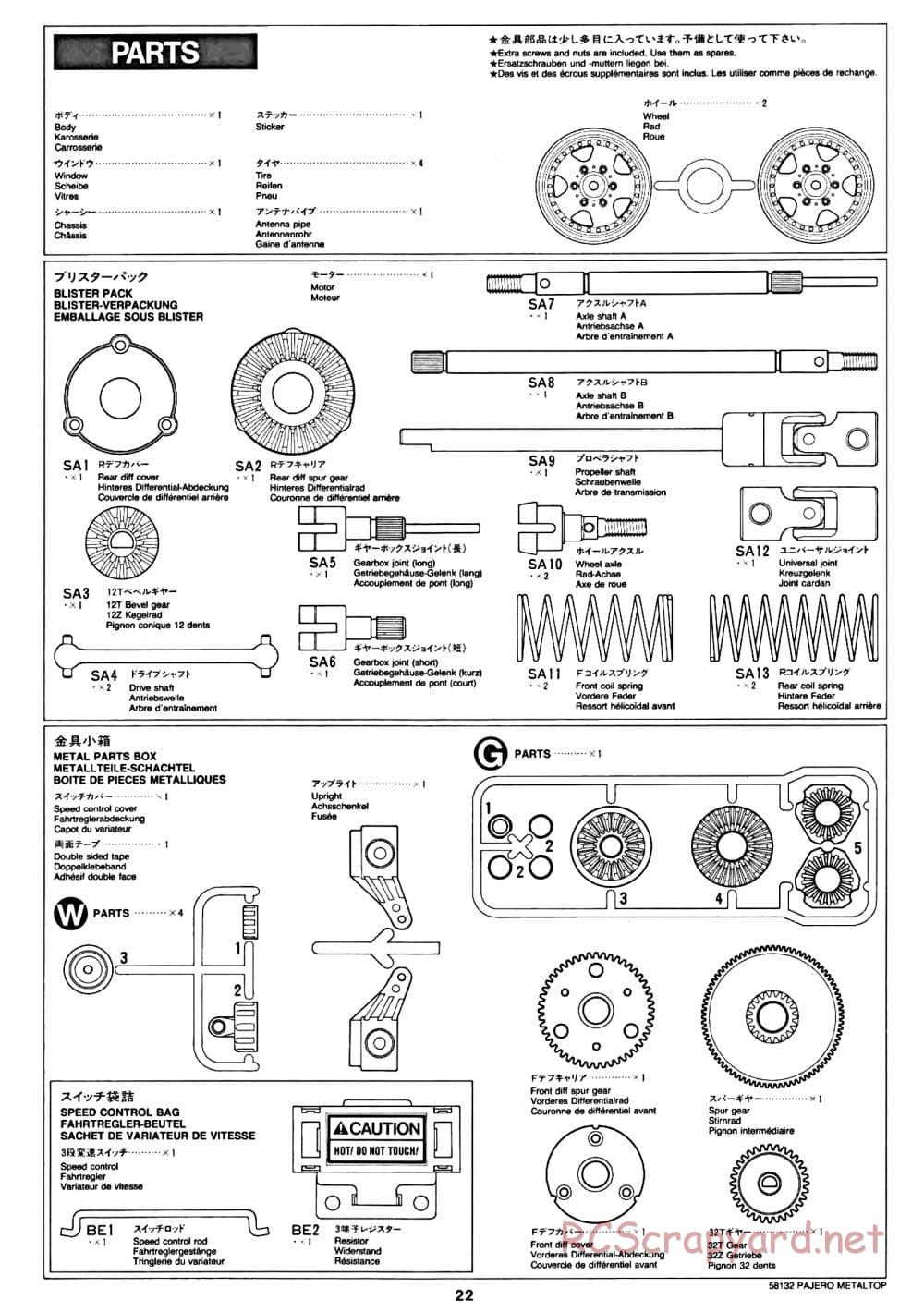 Tamiya - Mitsubishi Pajero Metaltop Wide - CC-01 Chassis - Manual - Page 22