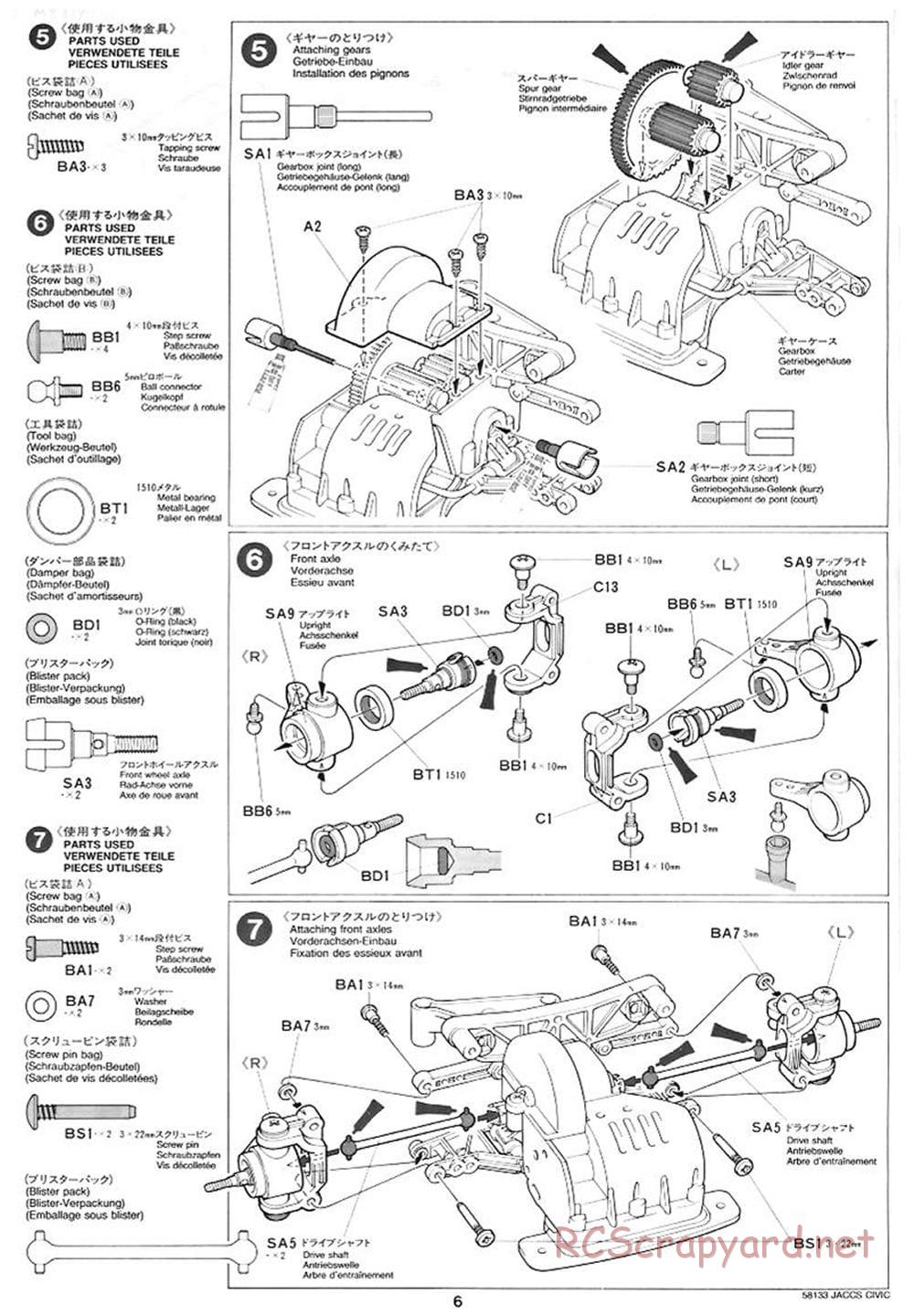 Tamiya - JACCS Honda Civic - FF-01 Chassis - Manual - Page 6