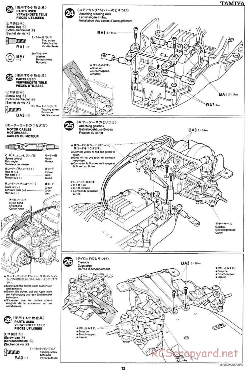 Tamiya - JACCS Honda Civic - FF-01 Chassis - Manual - Page 13