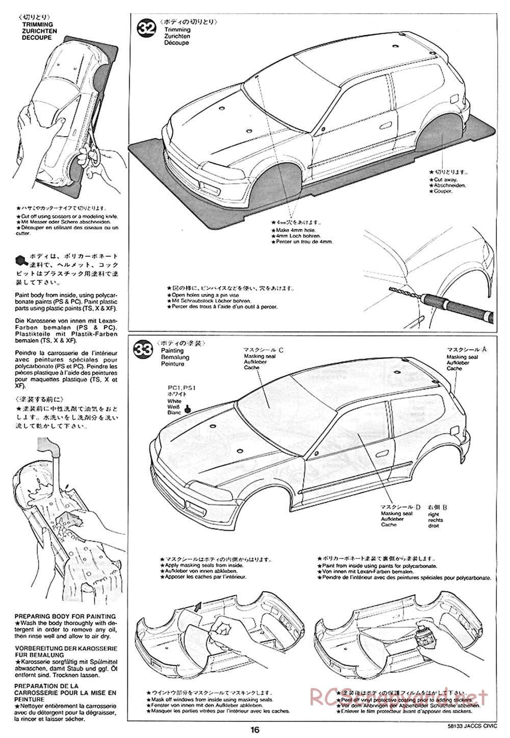 Tamiya - JACCS Honda Civic - FF-01 Chassis - Manual - Page 16