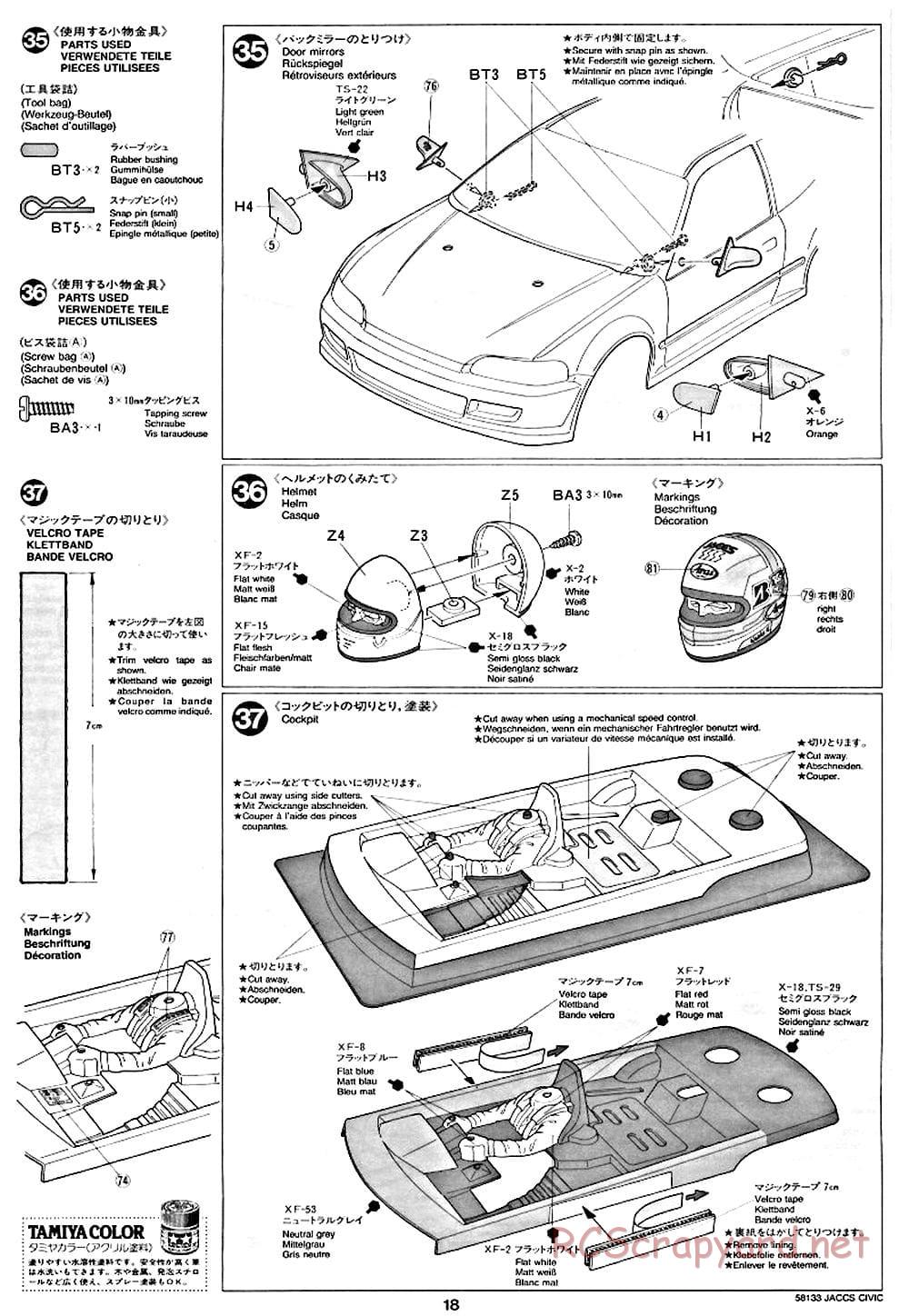 Tamiya - JACCS Honda Civic - FF-01 Chassis - Manual - Page 18
