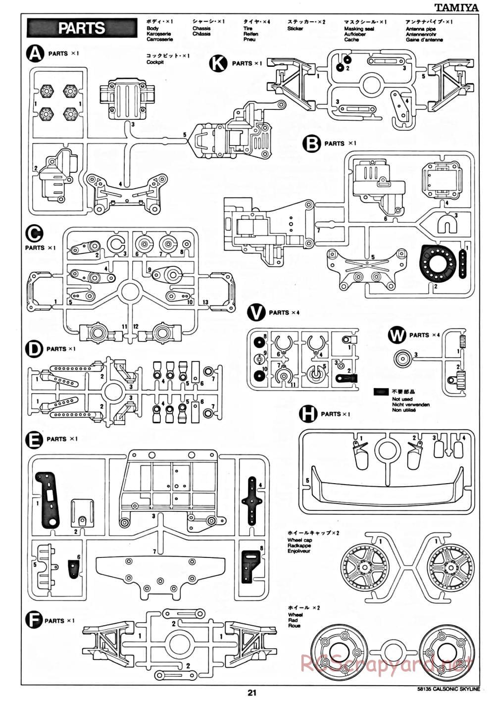 Tamiya - Calsonic Skyline GT-R Gr.A - TA-02 Chassis - Manual - Page 21