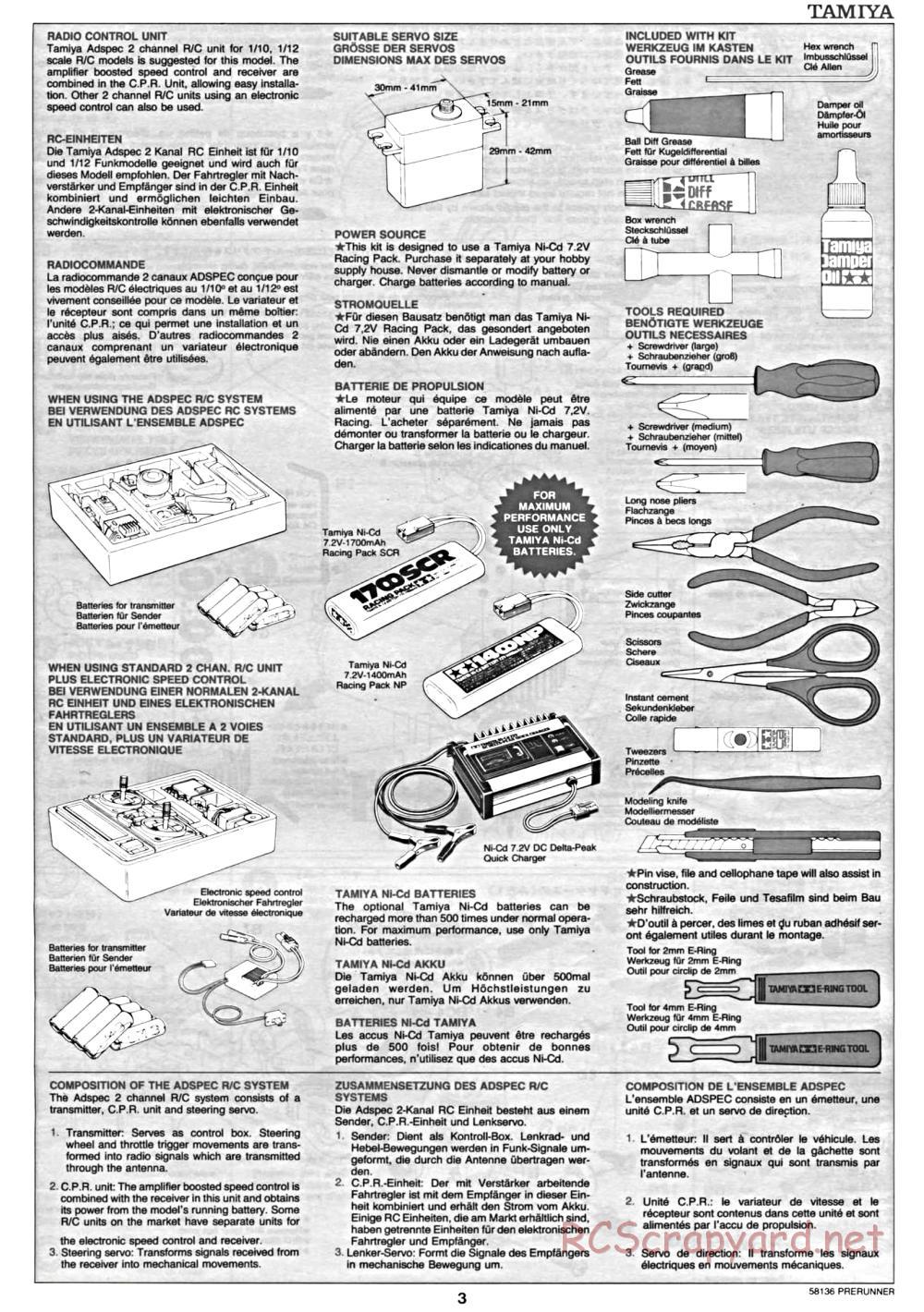 Tamiya - Toyota Prerunner Chassis - Manual - Page 3
