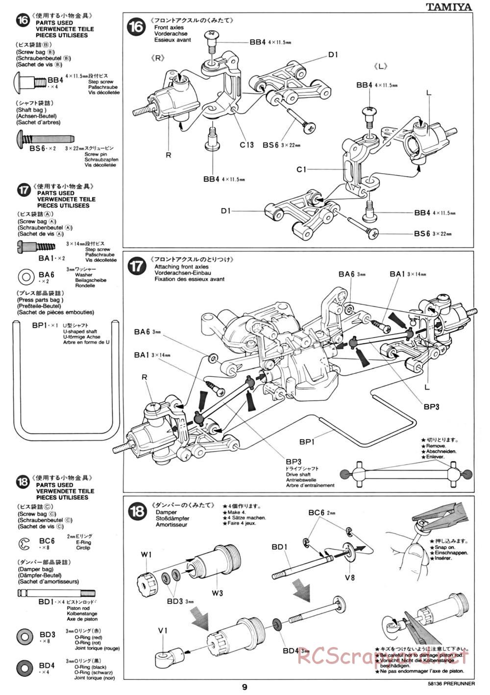 Tamiya - Toyota Prerunner Chassis - Manual - Page 9
