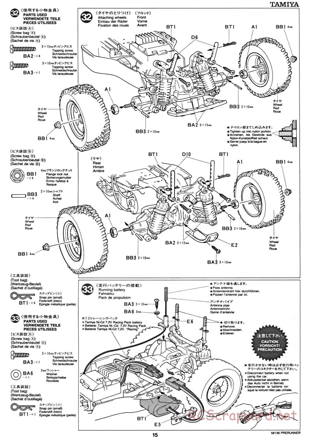 Tamiya - Toyota Prerunner Chassis - Manual - Page 15